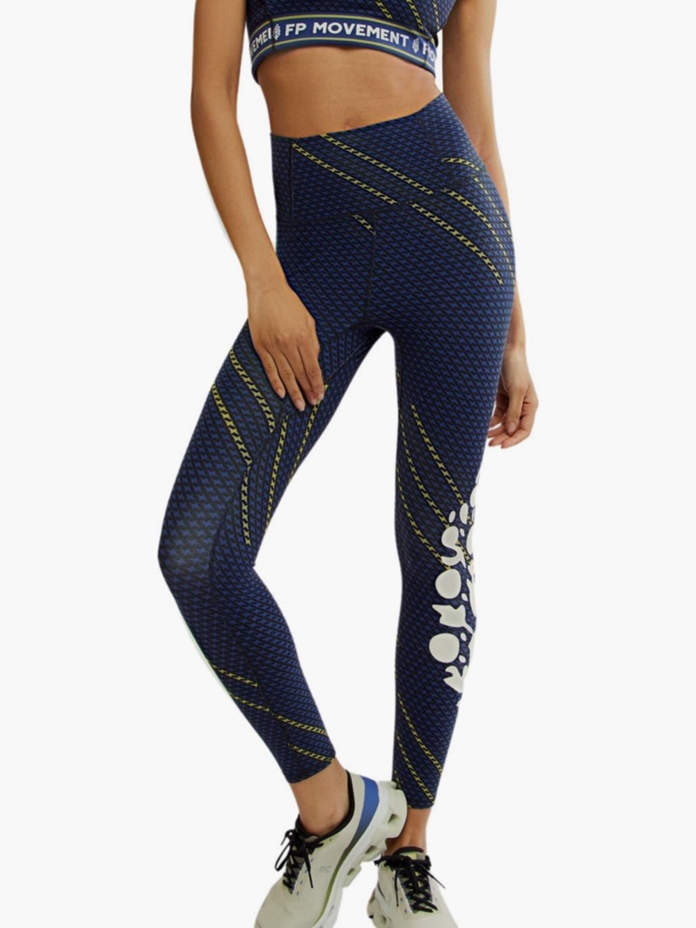 NEW Free People Movement Navy Never Better Leggings with Logo Size Small
